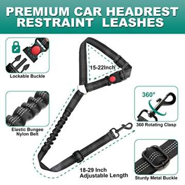 Buy Junreox Adjustable Dog Seat Belt for Safety & Comfort