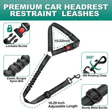 Buy Junreox Adjustable Dog Seat Belt for Safety & Comfort