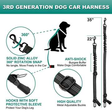 Buy Junreox Adjustable Dog Seat Belt for Safety & Comfort