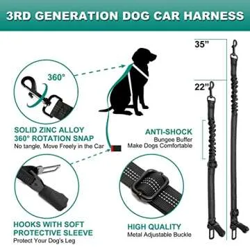 Buy Junreox Adjustable Dog Seat Belt for Safety & Comfort
