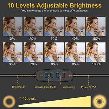 Video Conference Lighting Kit 3000k-6000K Dimmable Led Ring Lights Clip on Laptop Monitor for Remote Working, Distance Learning,Zoom Calls, Self Broadcasting and Live Streaming, YouTube Video,TikTok