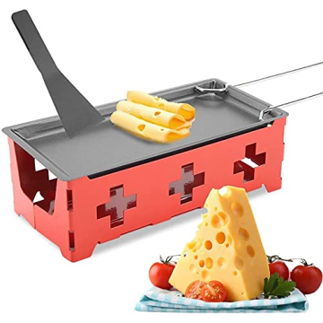 Cheese Raclette Stretchable Non Stick Cheese Rotaster Baking Tray, Iron Metal Grill Plate Accessorie...