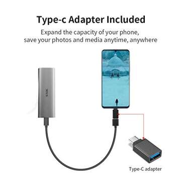 SSK 128G Portable External SSD,USB3.2 Gen2（6Gbps） Ultra Speed External Solid State Drive USB-C M...