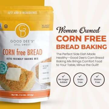 Good Dee’s Corn Bread Baking Mix - Grain Free, Sugar Free, Gluten Free, Wheat Free, and Low Carb,7...