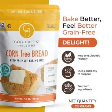 Good Dee’s Corn Bread Baking Mix - Grain Free, Sugar Free, Gluten Free, Wheat Free, and Low Carb,7.5 Oz