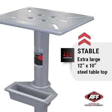 AFF Bench Grinder/Vise Stand - 28" to 36" Adjustable Height - Predrilled Mounting Slots