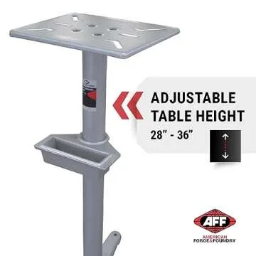AFF Bench Grinder/Vise Stand - 28" to 36" Adjustable Height - Predrilled Mounting Slots