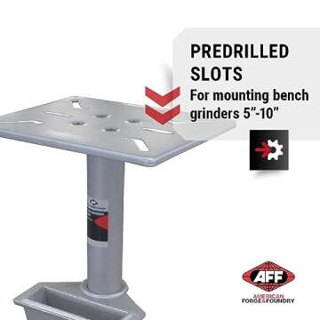AFF Bench Grinder/Vise Stand - 28" to 36" Adjustable Height - Predrilled Mounting Slots