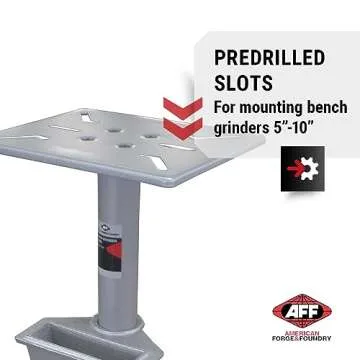 AFF Bench Grinder/Vise Stand - 28" to 36" Adjustable Height - Predrilled Mounting Slots