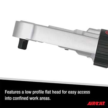 AIRCAT Pneumatic Tools 809-SH: Sealed Flat Head Ratchet 350 RPM, 60 ft-lbs Maximum Torque - 3/8-Inch