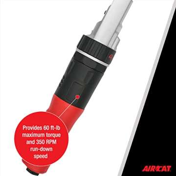 AIRCAT Pneumatic Tools 809-SH: Sealed Flat Head Ratchet 350 RPM, 60 ft-lbs Maximum Torque - 3/8-Inch