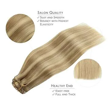 WENNALIFE 18" Clip in Human Hair Extensions for Volume