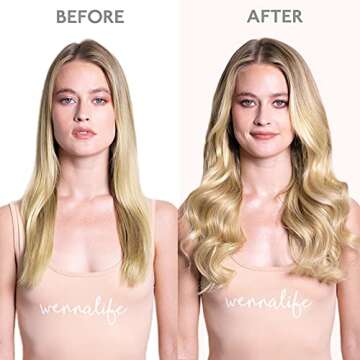 WENNALIFE 18" Clip in Human Hair Extensions for Volume
