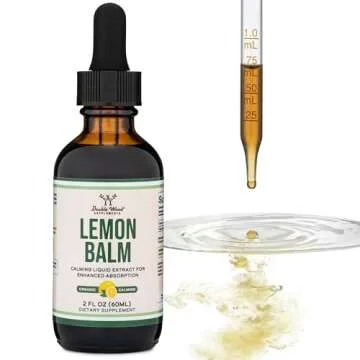 Double Wood Supplements Lemon Balm Tincture - Organic Lemon Balm Drops for Relaxation 590mg - 2FL OZ, 120 Servings (Better Absorbed Than Capsules, Great Addition to Lemon Balm Tea) for Relaxation
