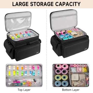 LEFOR·Z Double-Layer Sewing Organizer for Easy Storage