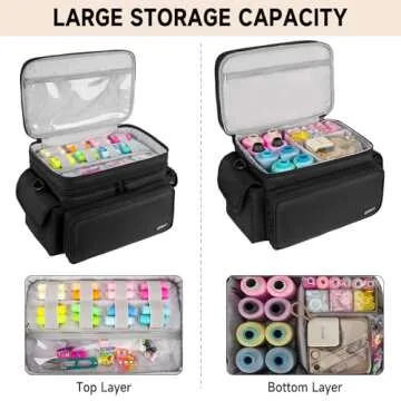 LEFOR·Z Double-Layer Sewing Organizer for Easy Storage