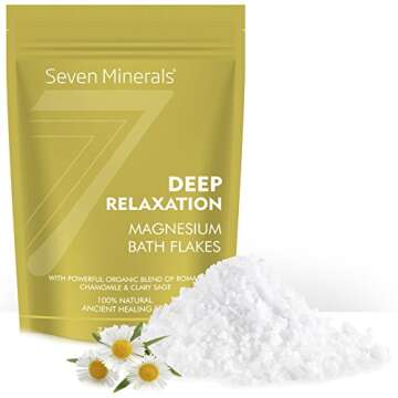 Deep Relaxation Magnesium Chloride Flakes 3lb – Absorbs Better Than Epsom Salt - Unique Full Bath Soak Formula for Stress and Relaxing - with Roman Chamomile & Clary Sage