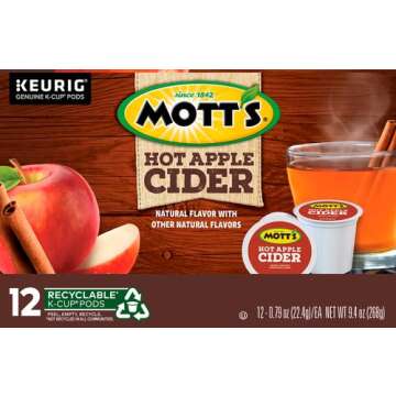 Mott's Hot Apple Cider, Keurig Single-Serve K-Cup Pods, 12 Count