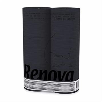 Renova Black Toilet Paper 3-Ply - Eco-Friendly Luxury for Home