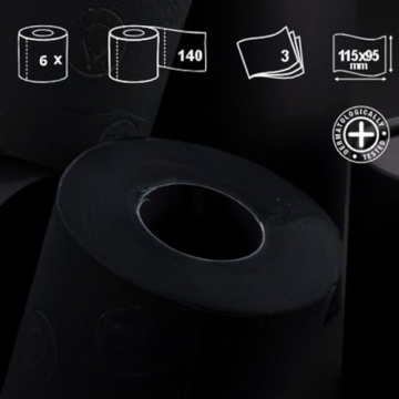 Renova Black Toilet Paper 3-Ply - Eco-Friendly Luxury for Home