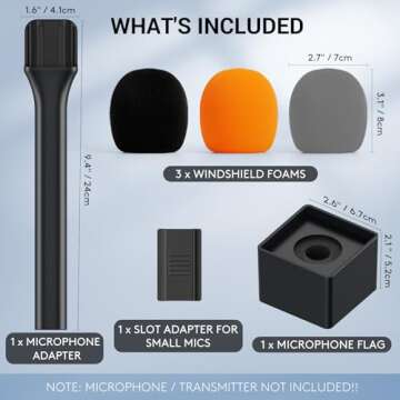 TONOR Mic Handle for DJI RODE Microphone, Handheld Mic Stand for Wireless GO, Interview Microphone R...