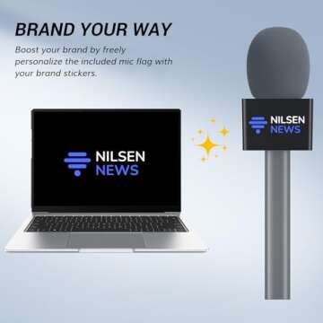 TONOR Mic Handle for DJI RODE Microphone, Handheld Mic Stand for Wireless GO, Interview Microphone Rig for All Lavalier Mic, Wireless Mic Adapter for Vlogging, Interview, Podcast, Reports, TP20