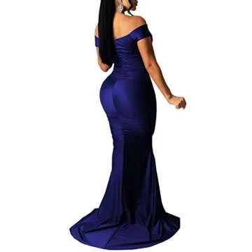 Elegant Off Shoulder Formal Dress for Women Evening Gown