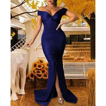 Elegant Off Shoulder Formal Dress for Women Evening Gown