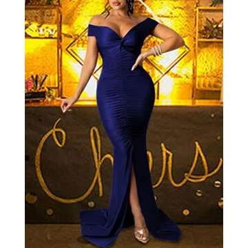 Elegant Off Shoulder Formal Dress for Women Evening Gown
