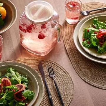 Hermetic Seal Glass Pitcher with Airtight Lid & Spout - 68oz Water Carafe for Homemade Juice, Iced Tea, Milk, Cold Brew Coffee, Lemonade - Fridge Door Jug Bottle with Handle, Clear Beverage Serveware