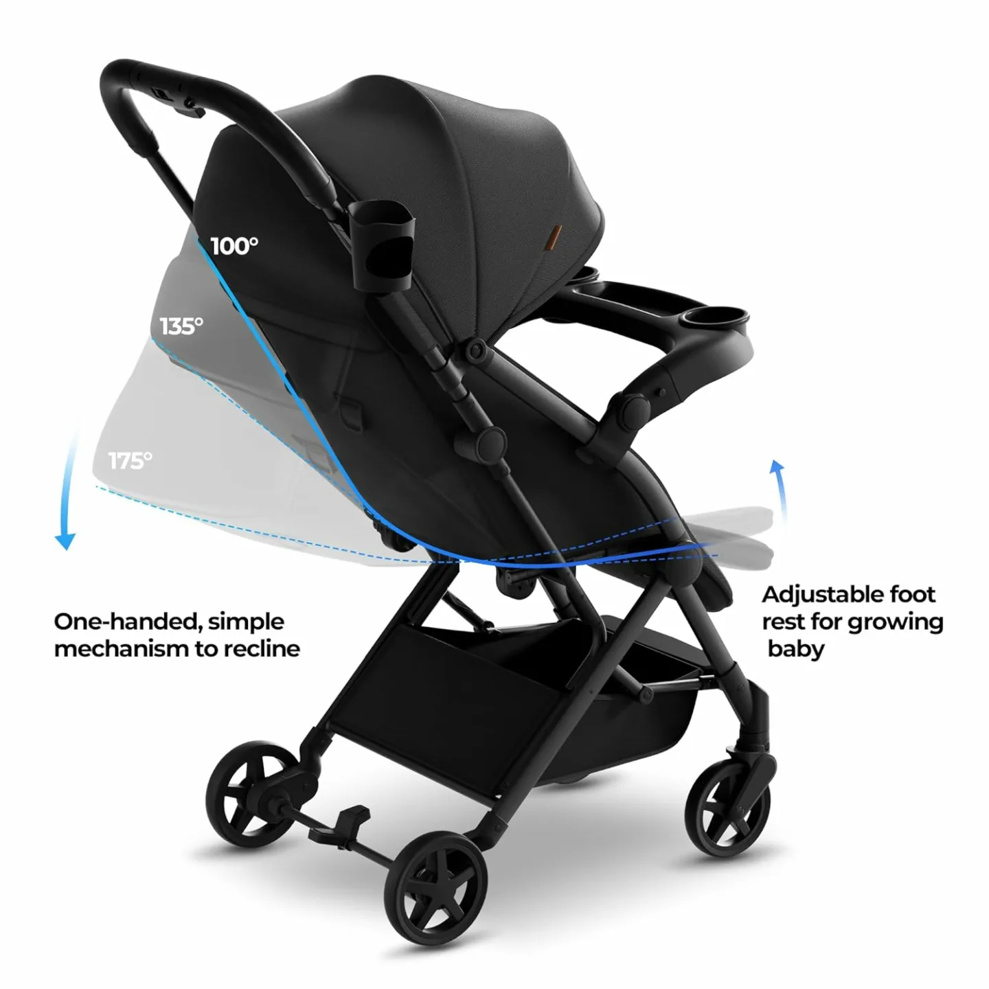 Mompush Lithe V2 Lightweight Travel Stroller with Tray