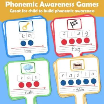 Joyreal Phonemic Awareness Games Magnetic Dry Erase Board Phonics Games, Elkonin Box Science of Read...