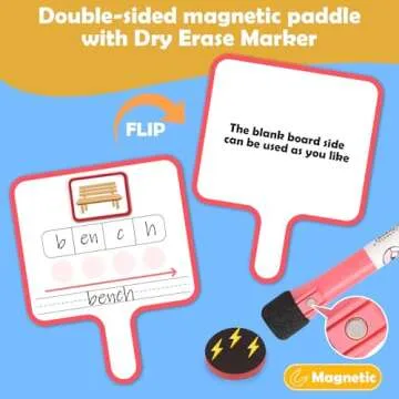 Joyreal Phonemic Awareness Games Magnetic Dry Erase Board Phonics Games, Elkonin Box Science of Reading Manipulatives, Speech Therapy Homeschool Supplies, Preschool Kindergarten Classroom Must Have