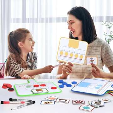 Joyreal Phonemic Awareness Games Magnetic Dry Erase Board Phonics Games, Elkonin Box Science of Reading Manipulatives, Speech Therapy Homeschool Supplies, Preschool Kindergarten Classroom Must Have