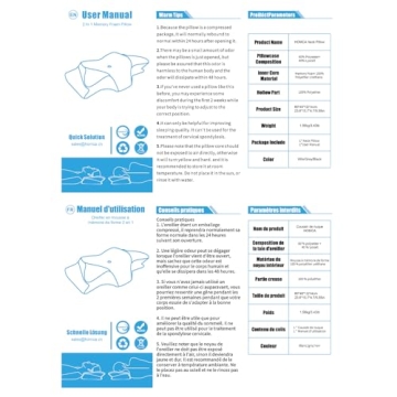 HOMCA Memory Foam Cervical Pillow, 2 in 1 Ergonomic Contour Orthopedic Pillow for Neck Pain, Contoured Support Pillows for Side Back Stomach Sleepers