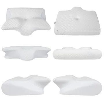 HOMCA Memory Foam Cervical Pillow, 2 in 1 Ergonomic Contour Orthopedic Pillow for Neck Pain, Contoured Support Pillows for Side Back Stomach Sleepers