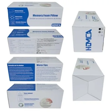 HOMCA Memory Foam Cervical Pillow, 2 in 1 Ergonomic Contour Orthopedic Pillow for Neck Pain, Contoured Support Pillows for Side Back Stomach Sleepers