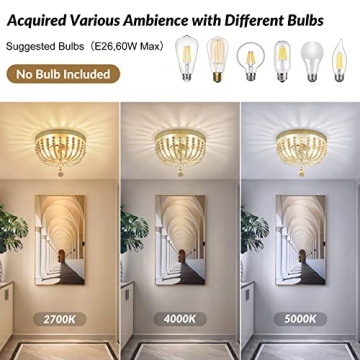 Farmhouse Wood Beaded Chandelier for Boho Charm