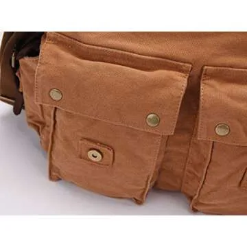 Berchirly Military Men Canvas Messenger Crossbody Bag Women Travel Bags For 17.3Inch Laptop