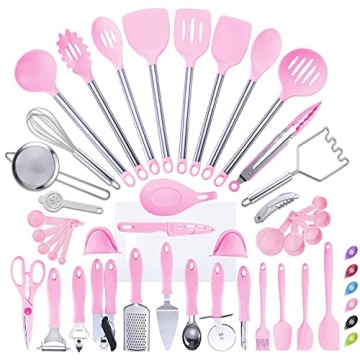 DESIGN VEICA,Kithcen Utensil set 42 Cooking Utensils Nylon and Stainless Steel Utensils Set Kitchen ...