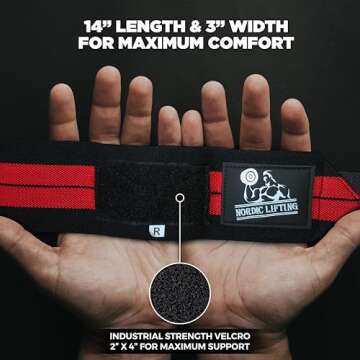Wrist Wraps + Lifting Straps Bundle (2 Pairs) for Weightlifting, Cross Training, Workout, Gym, Powerlifting, Bodybuilding-Support for Women & Men,Avoid Injury during Weight Lifting-Red