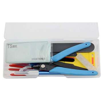 BXQINLENX Professional 20 PCS Model Tools Kit Modeler Basic Tools Craft Set Hobby Building Tools Kit for Gundam Car Model Building Repairing and Fixing(I)