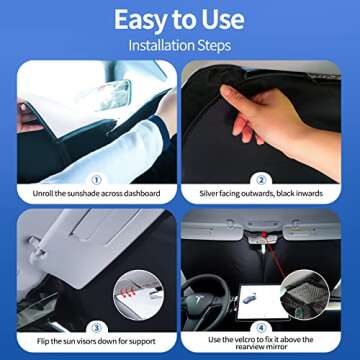 Premium Upgraded Sunshade for Tesla Model 3/Y Windshield