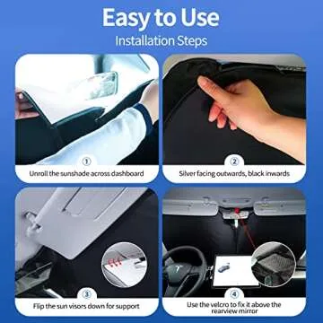 Premium Upgraded Sunshade for Tesla Model 3/Y Windshield