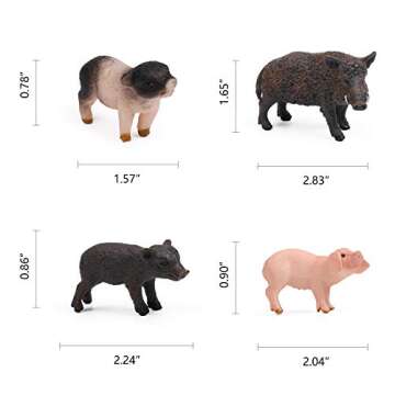 UANDME 12pcs Pig Figurines - Fun Miniature Farm Toys for Kids