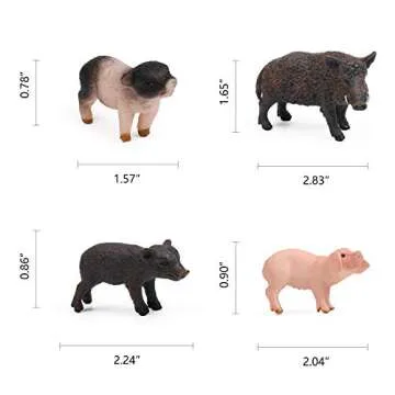 UANDME 12pcs Pig Figurines - Fun Miniature Farm Toys for Kids