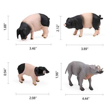 UANDME 12pcs Pig Figurines - Fun Miniature Farm Toys for Kids