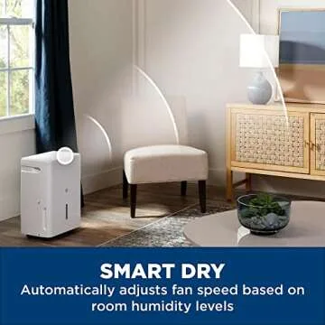 GE Energy Star Portable Dehumidifier 35 Pint, Perfect for Bedroom, Basement & Garage or Rooms up to 3000 Sq Ft, Ideal for High Humidity Areas, Complete with Empty Bucket Alarm & Clean Filter Alert