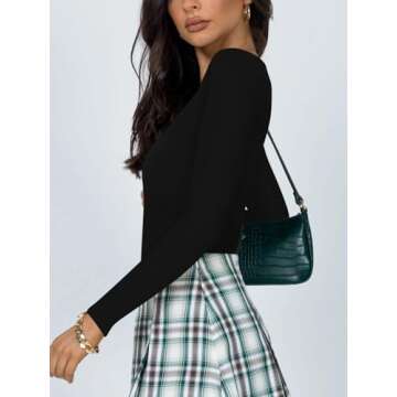 REORIA Women's Sexy V Neck Long Sleeve Bodysuit - Comfort Meets Style