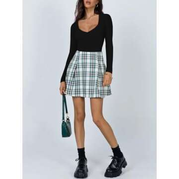 REORIA Women's Sexy V Neck Long Sleeve Bodysuit